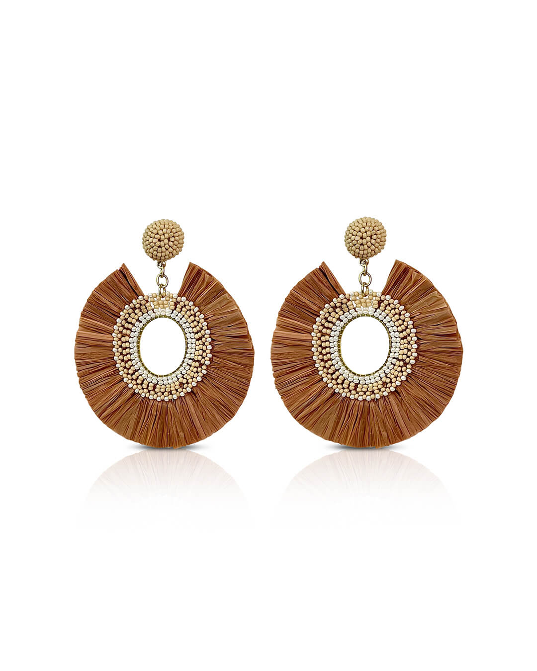 Natural Raffia Statement Earrings