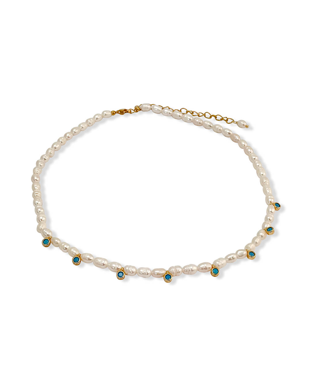 Short Pearl Turquoise Necklace