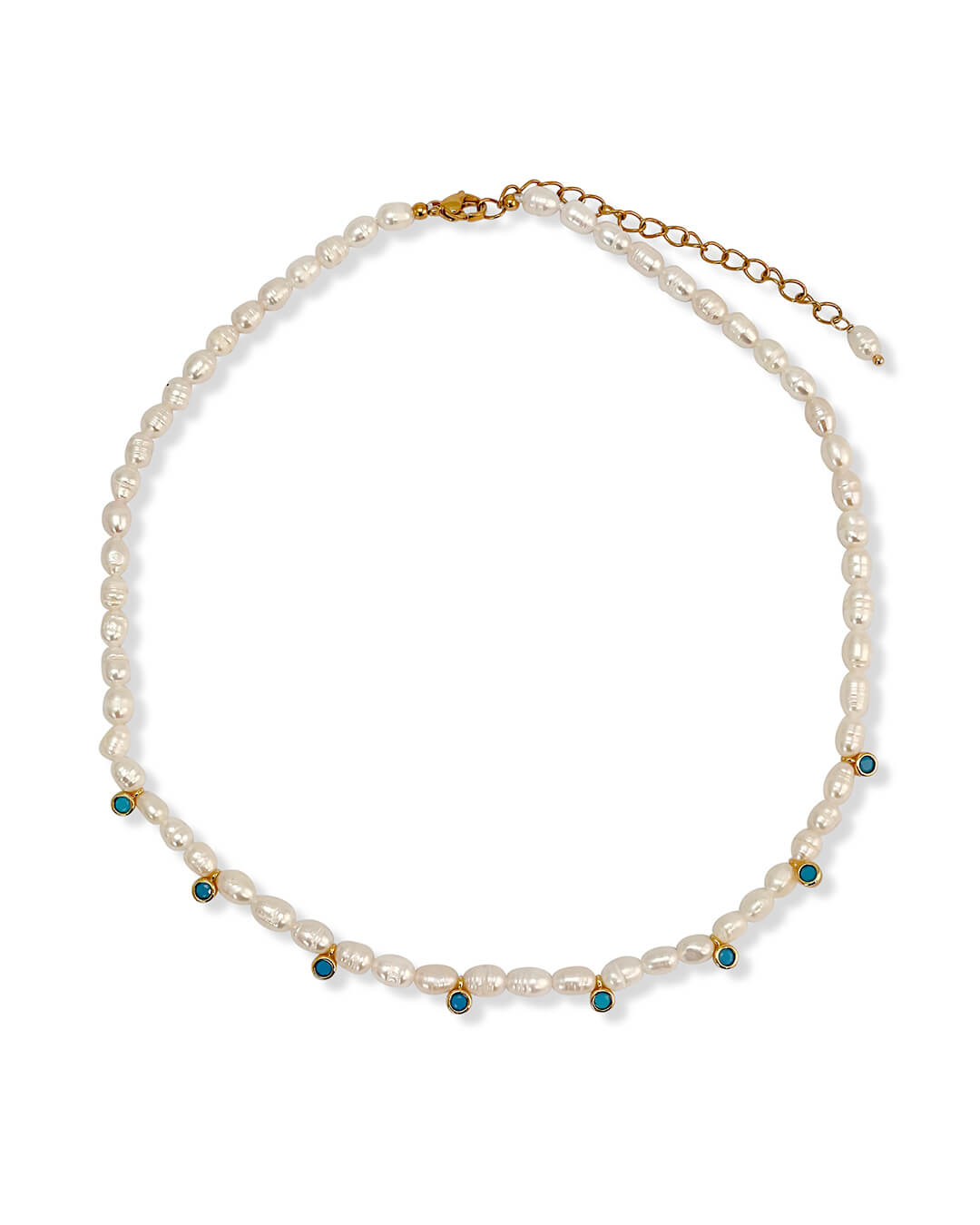 Short Pearl Turquoise Necklace