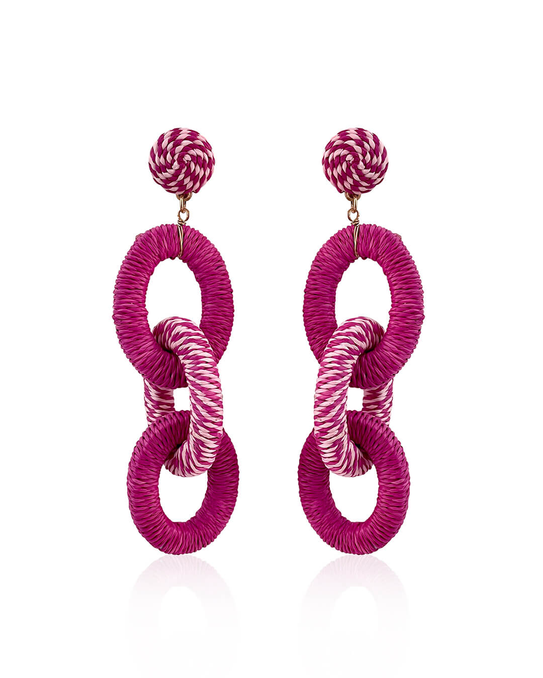 Pink Cable Statement Earrings