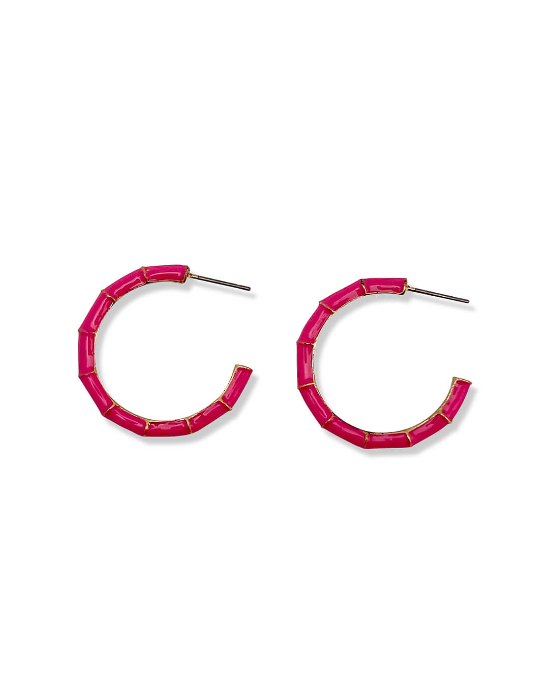 Pink Enamel Hoops