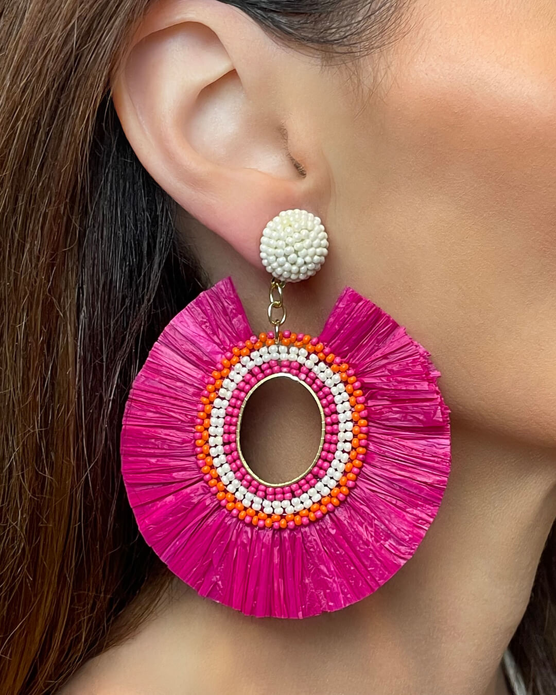 Pink Margarita Statement Earrings
