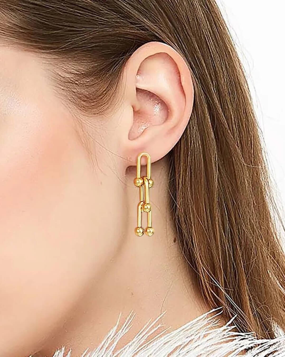 Plated Cable Drop Earrings
