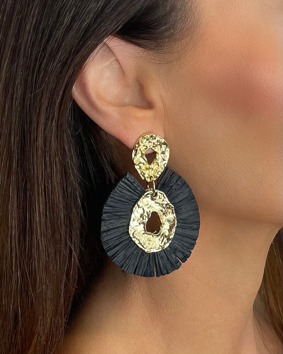 Sculptural Raffia Statement Earrings