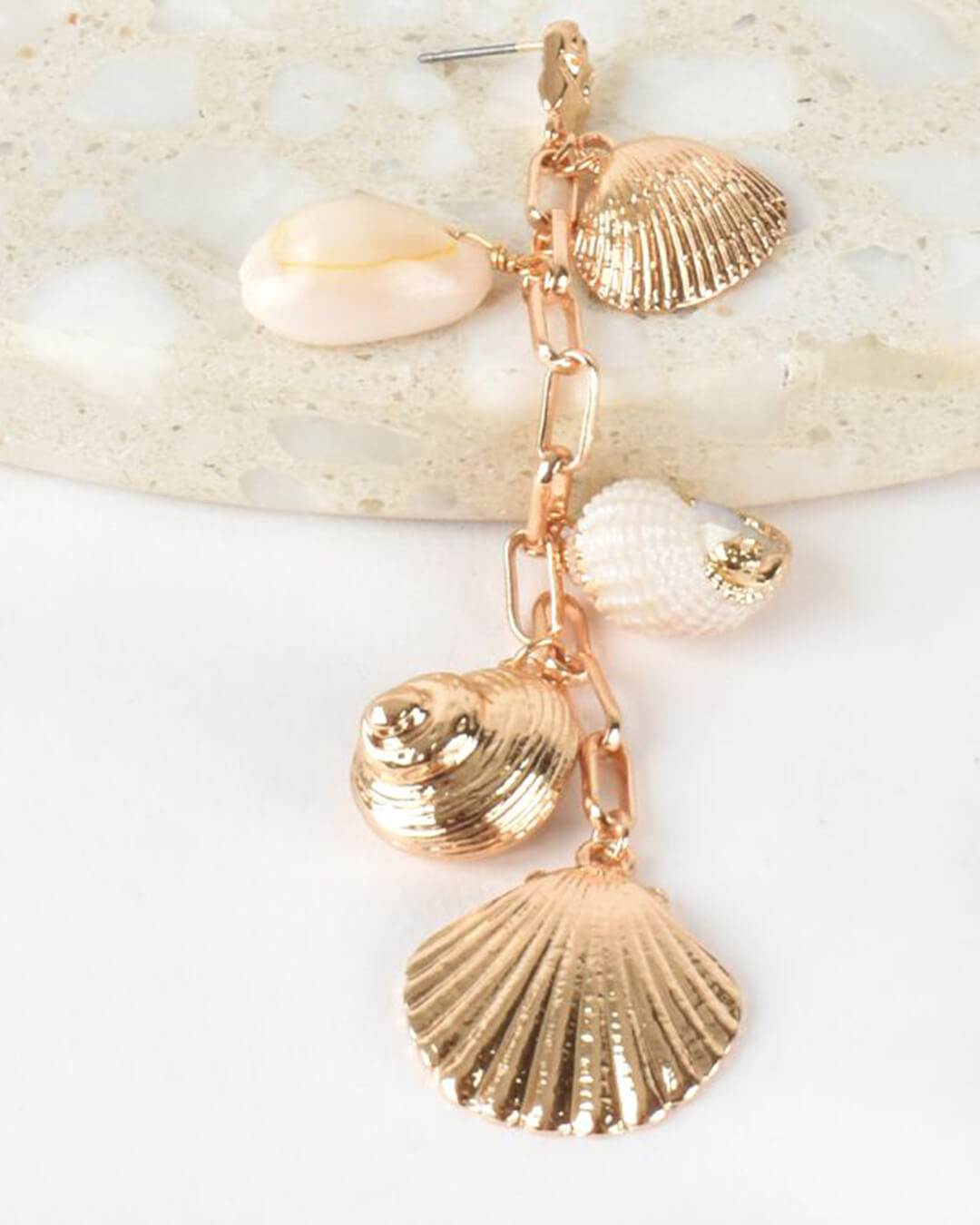 Shell Cluster Drop Earrings