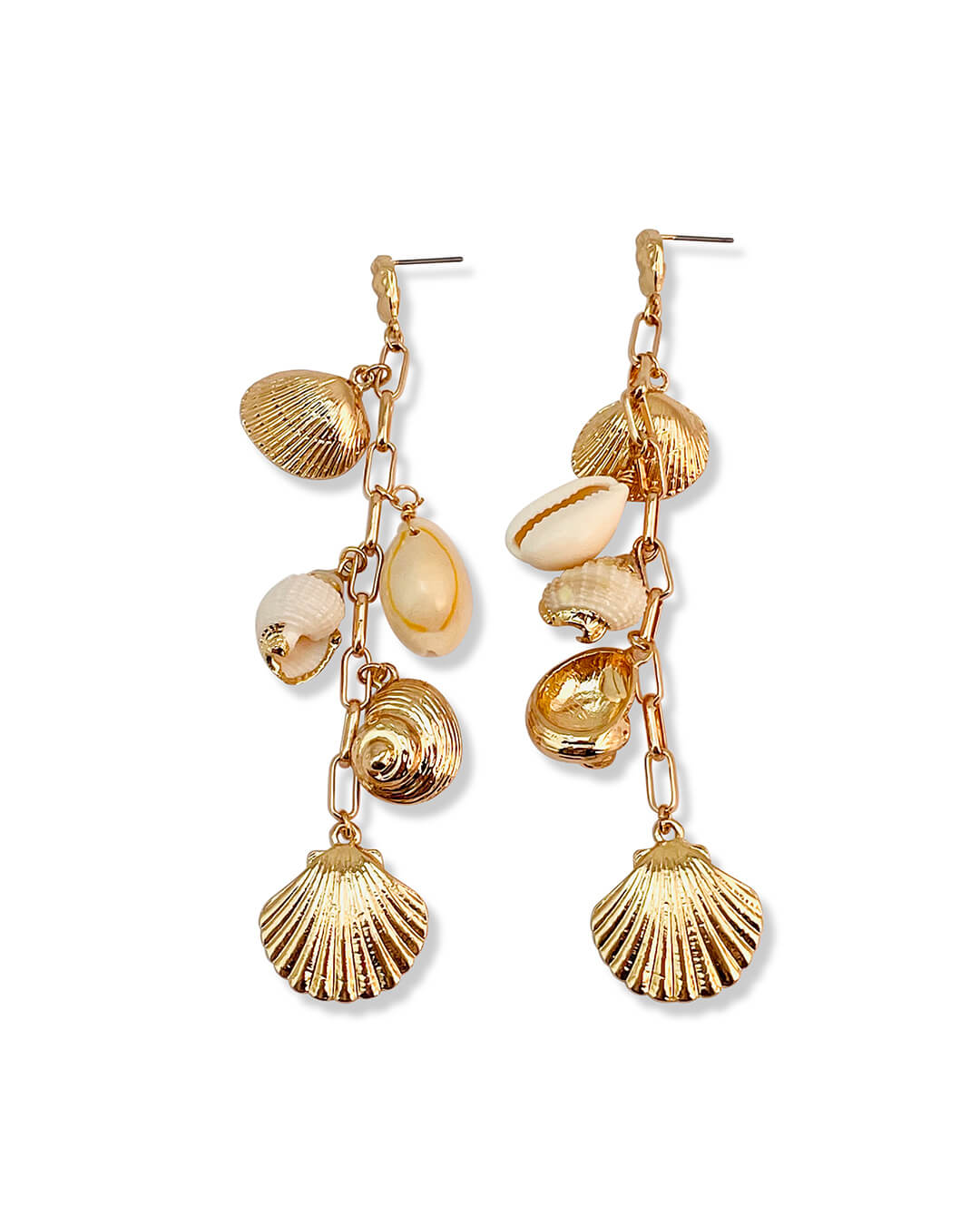 Shell Cluster Drop Earrings