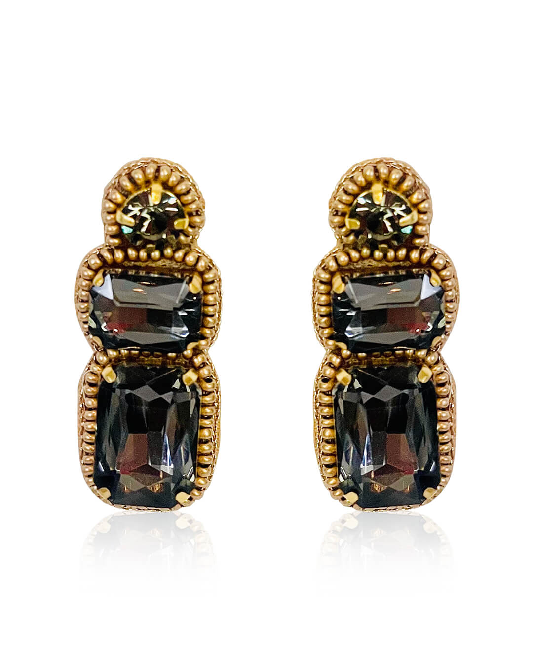 Smoke Rhinestone Drop Earrings