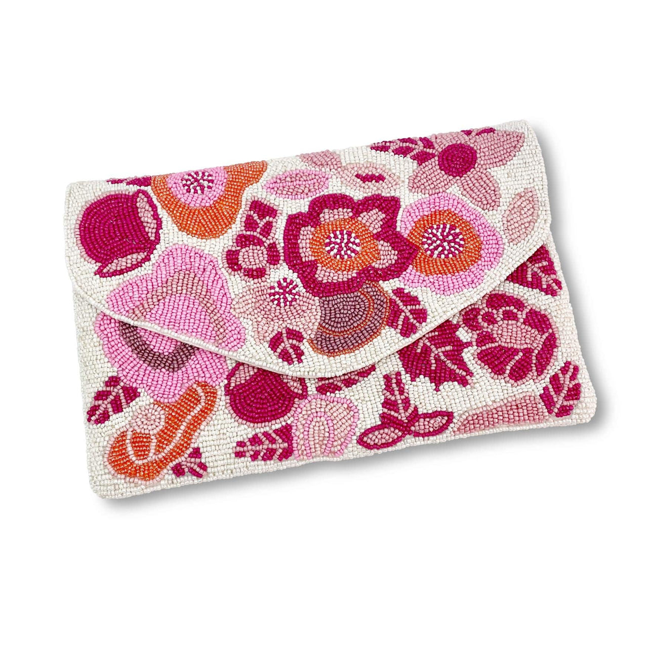 Bright Floral Flap Over Clutch\
