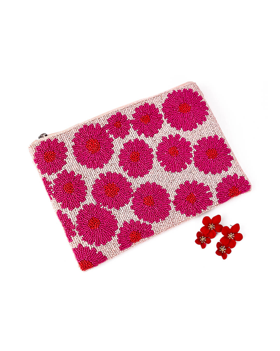 Spring Flower Beaded Clutch