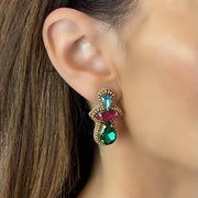 Colourful Glass rhinestone Drop  Earrings