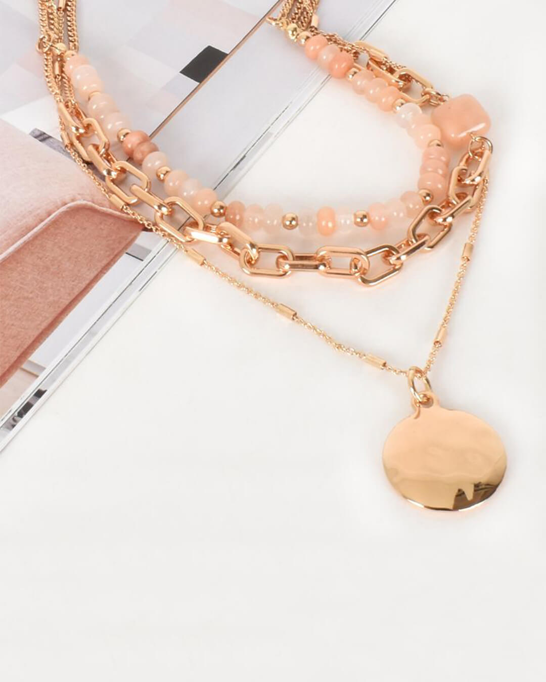 Stone Layered Pendant Necklace
