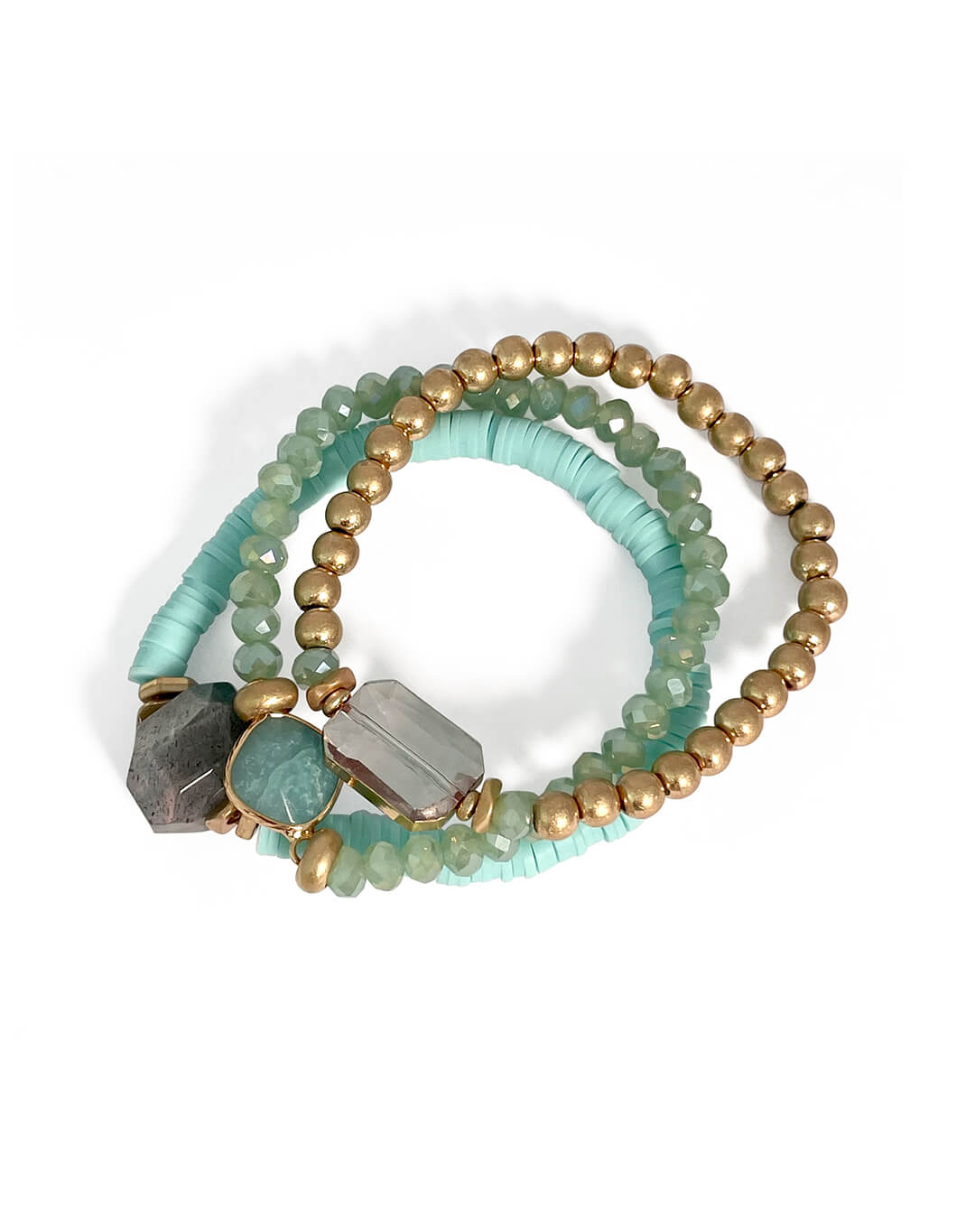 Stretch Layered Mixed Bead Bracelet