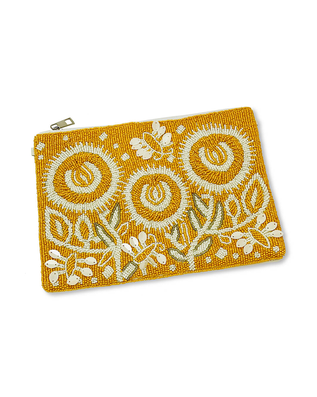 Sunshine Blooms Beaded Clutch