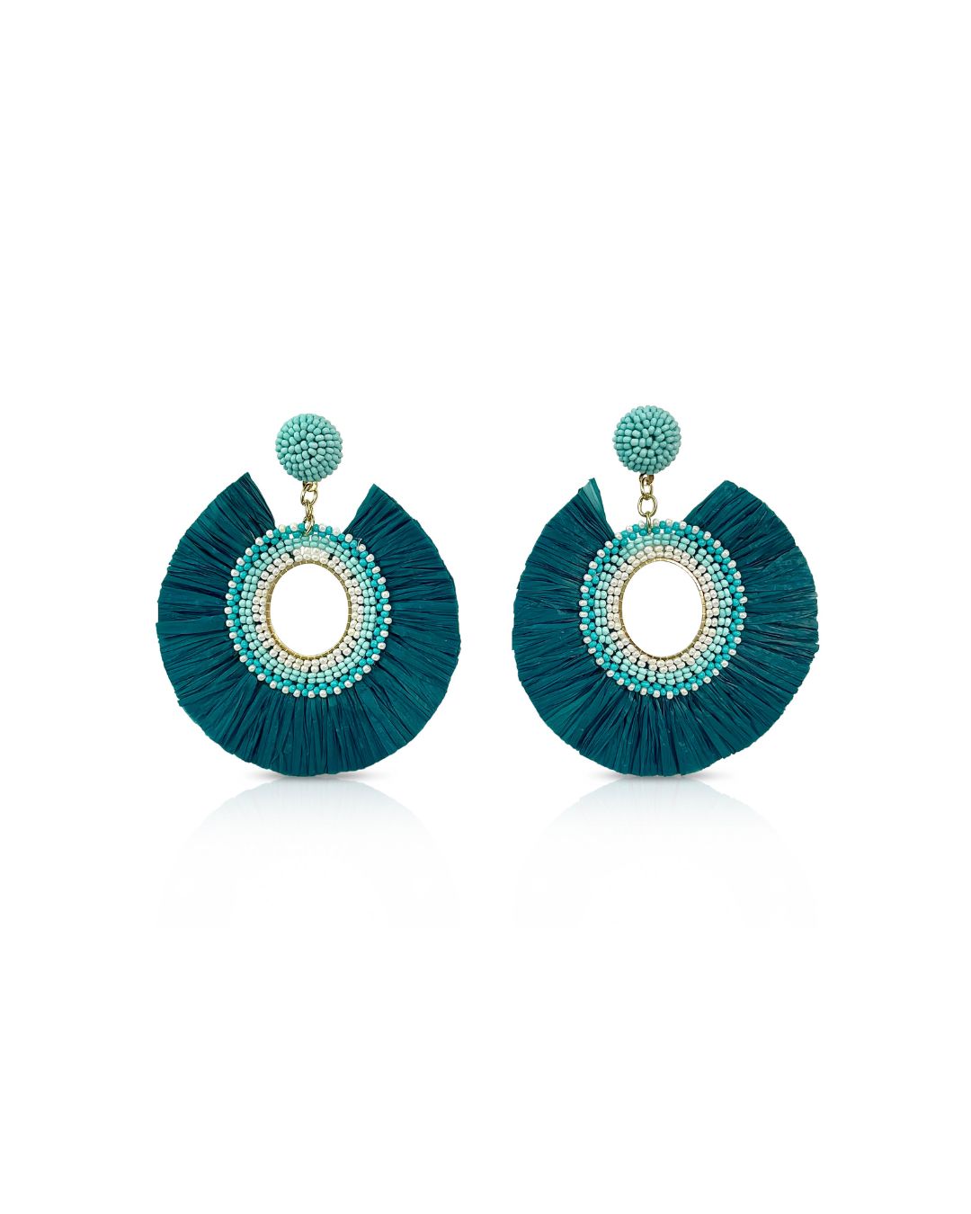 Thalia Teal Statement Earrings