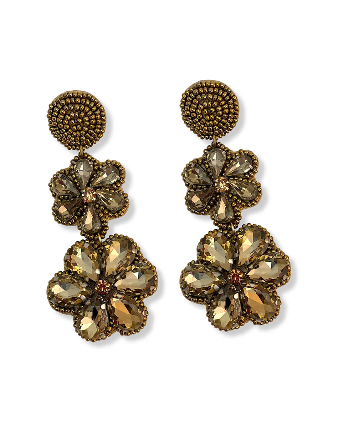Tiered Flower Statement Earrings