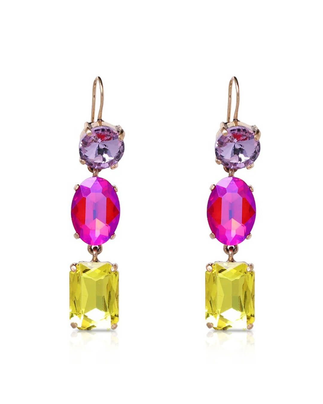 Triple Threat Rhinestone Drop Earrings