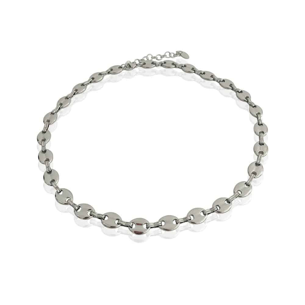 Silver Plated PVD Stainless Steel Short Necklace
