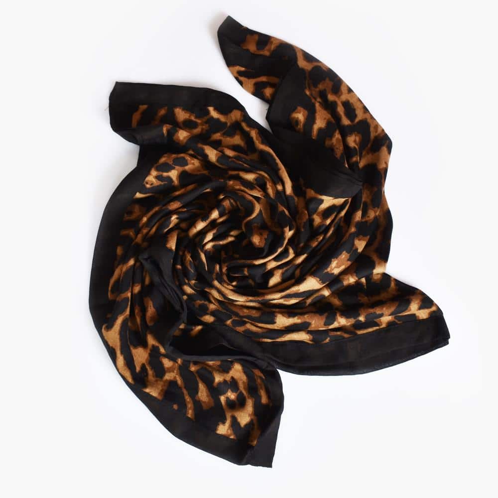 Tan Leopard Print Scarf