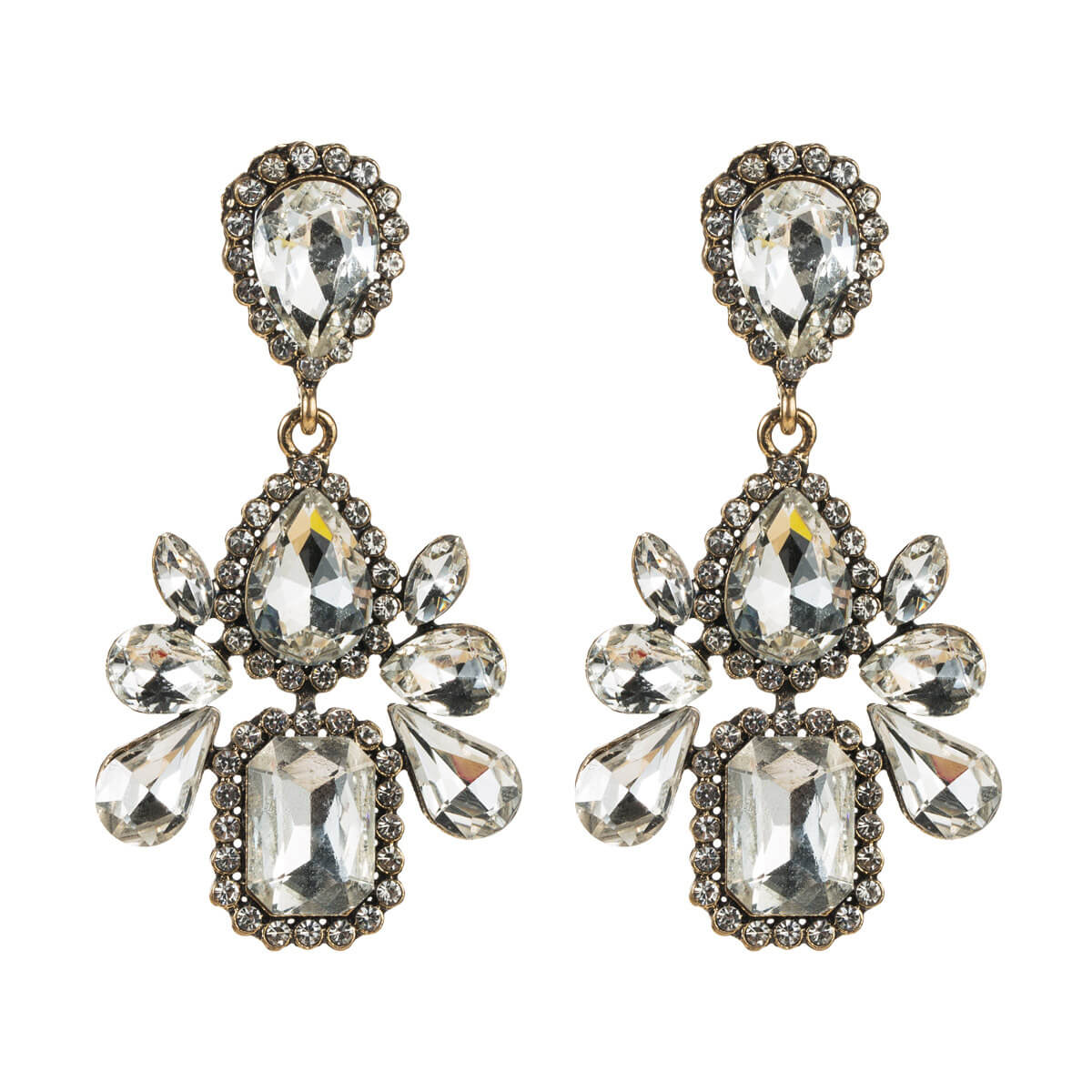 Rhinestone and Diamante Statement Earrings