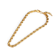 18K gold plated titanium steel necklace Chunky twisted design