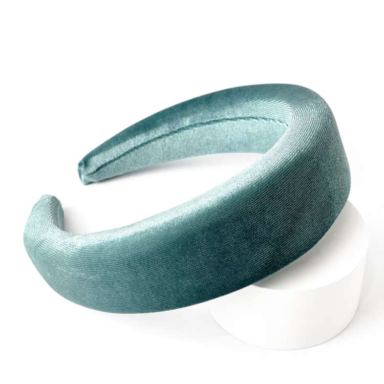 velvet padded headband in mint