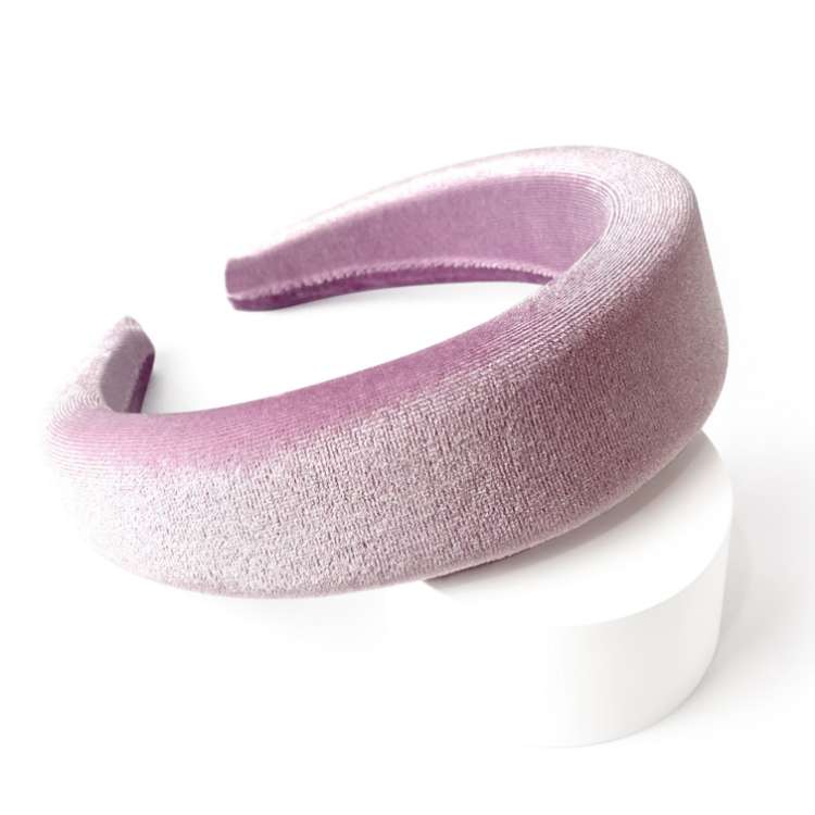 velvet padded headband in pink