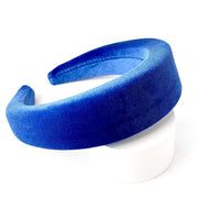 velvet padded headband in royal blue