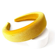 velvet padded headband in yellow