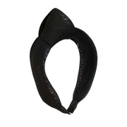 Woven fabric headband Oversized top knot design black