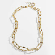 Gold alloy cable-chain necklace