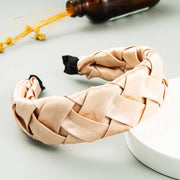 Plaited satin fabric-covered headband natural colour