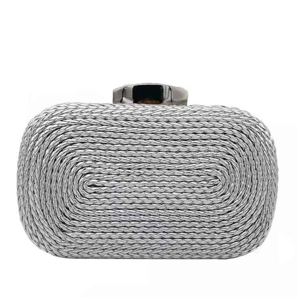 Silver hard best sale clutch bag