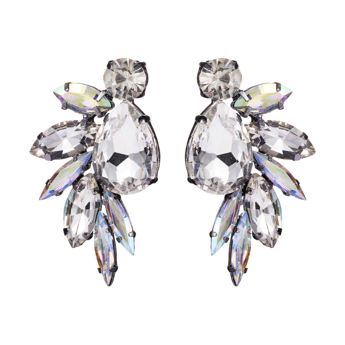 Rhinestone and Diamante Cluster Stud Earrings