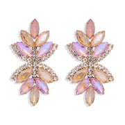 Glam diamante statement earrings Multi coloured in pink/champagne