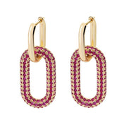 Cable Diamante Earrings, pink
