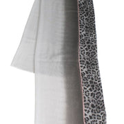 Morgan and Taylor Lightweight tran-seasonal scarf Ombre tones paired with a classic leopard print in grey