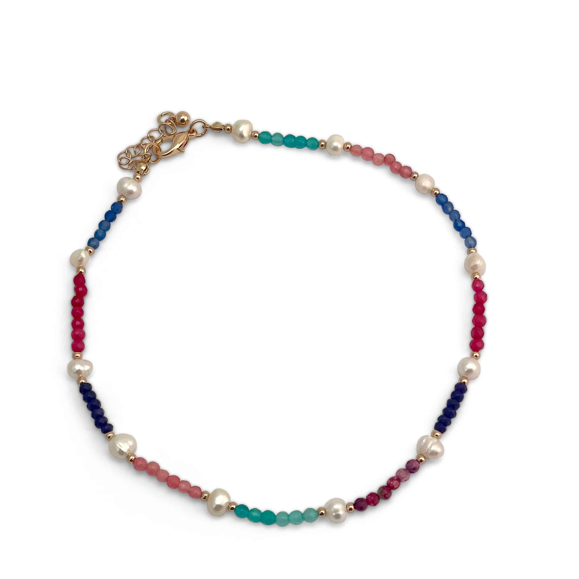 Colourful Mixed Bead and Pearl Short Necklace