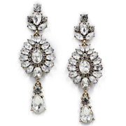 Diamante stud earrings Diamante drops set in vintage gold alloy
