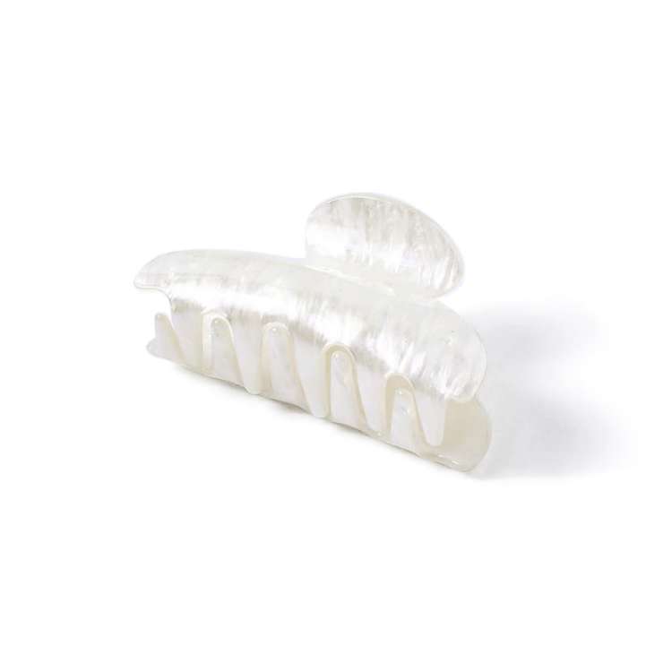 Marble Effect Acrylic Hair Claw White