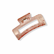 Transparent Oblong Acrylic Hair Claw Pink