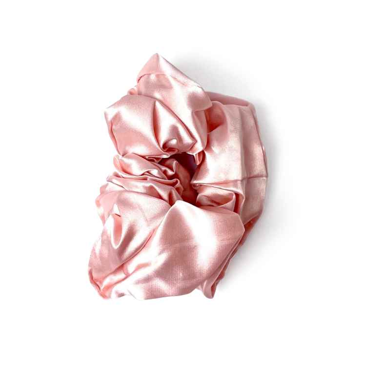 Pink Satin Fabric Scrunchie