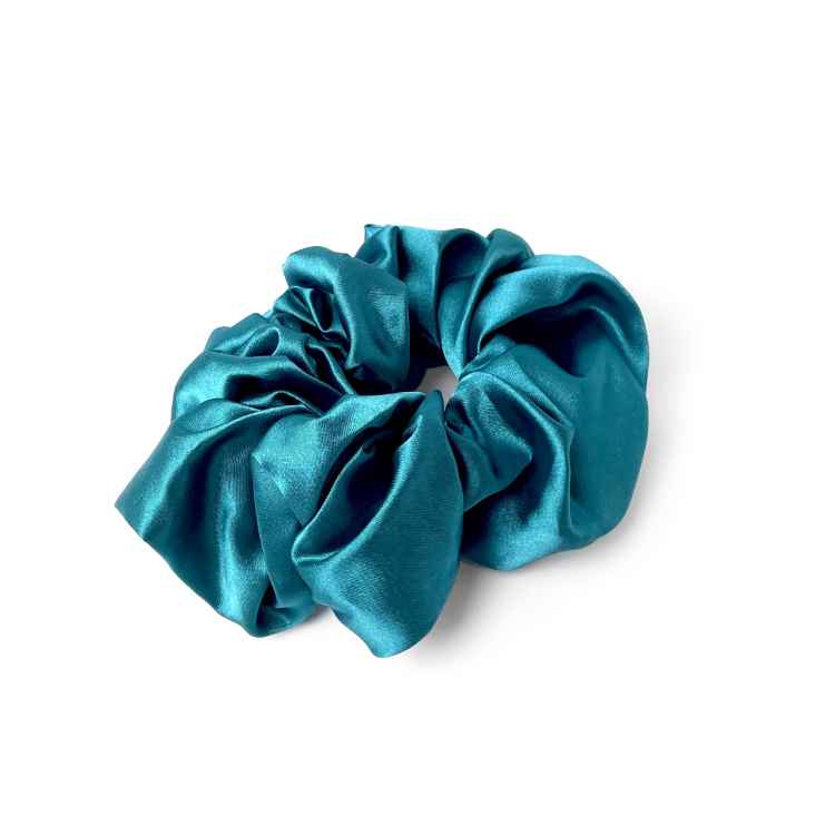Emerald Satin Fabric Scrunchie