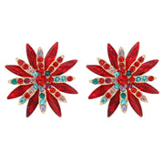 Diamante stud earrings in a redfireworks design